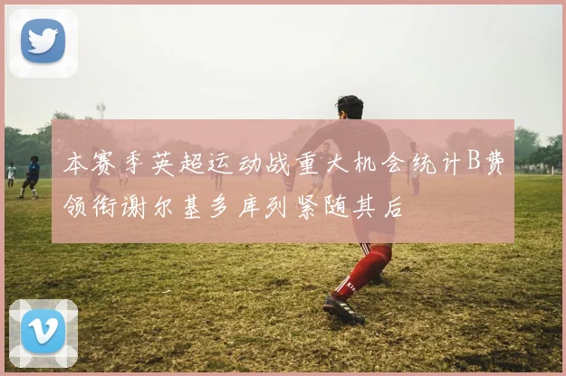 本赛季英超运动战重大机会统计B费领衔谢尔基多库列紧随其后